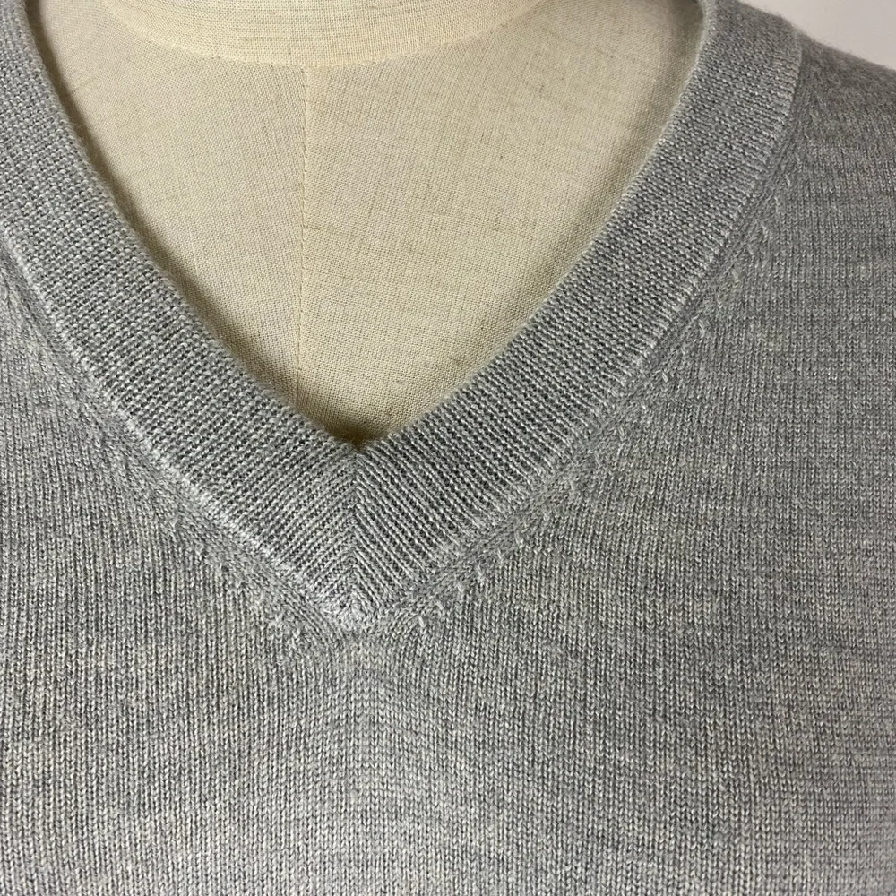 PRONTO UOMO Extra Fine Merino V Neck Sweater Large - Picture 2 of 8